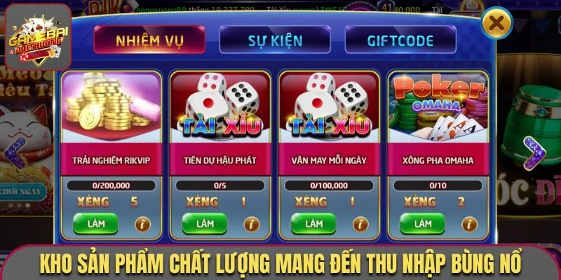 Rikvip - Khám Phá Cổng Game Giải Trí Đặc Sắc Nhất 2026 2 Kho sản phẩm chất lượng mang đến thu nhập bùng nổ